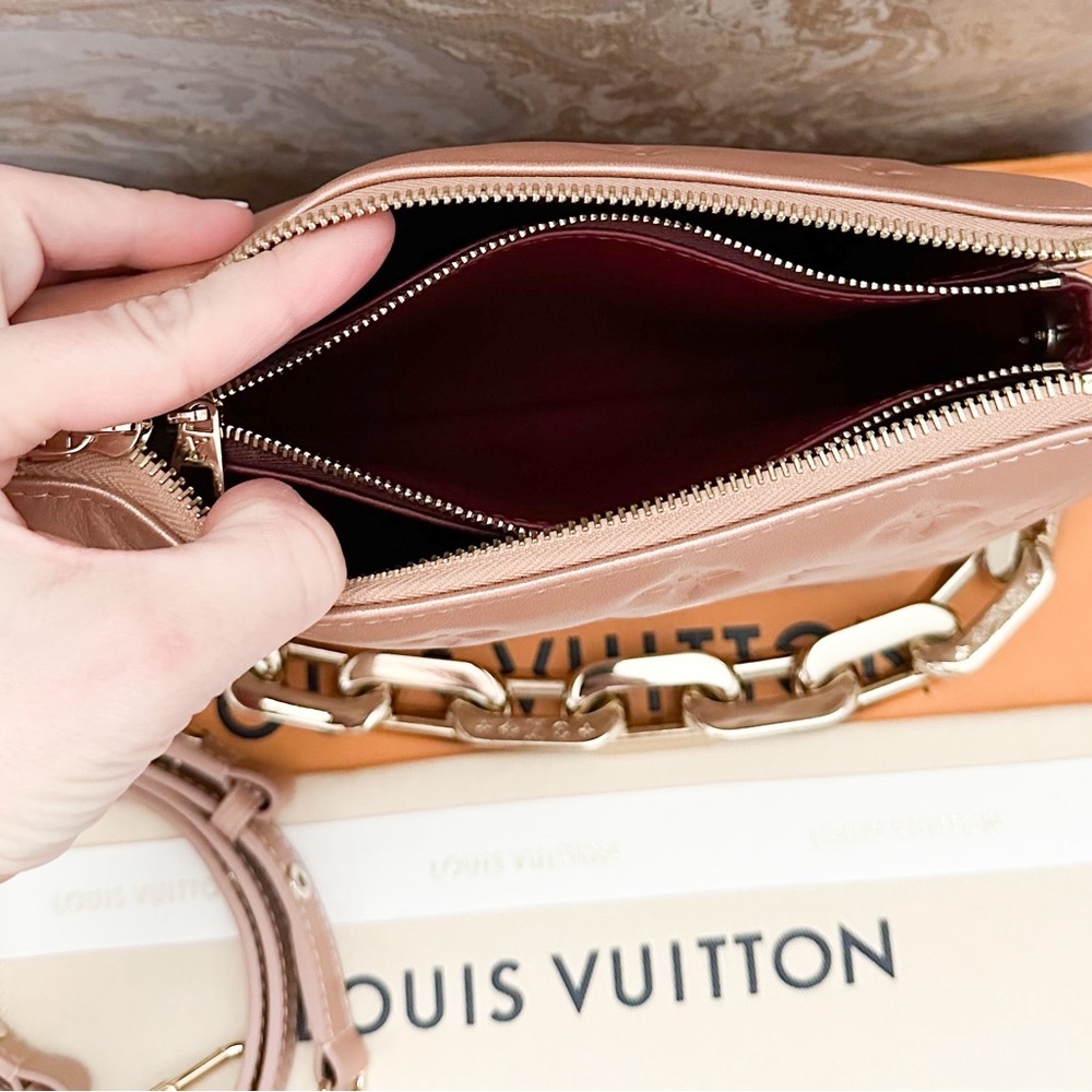 Louis Vuitton Coussin BB Metallic Rose Gold Embossed Monogram Crossbody Bag - Picture 11 of 14